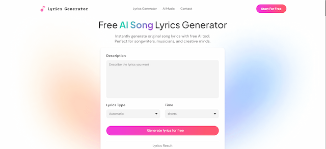  AI Lyrics Generator